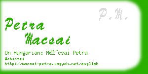 petra macsai business card